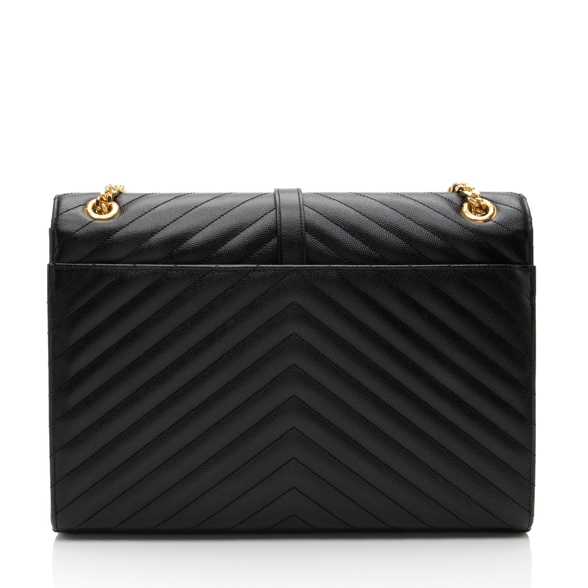 Saint Laurent Matelasse Grain de Poudre Monogram Large Shoulder Bag