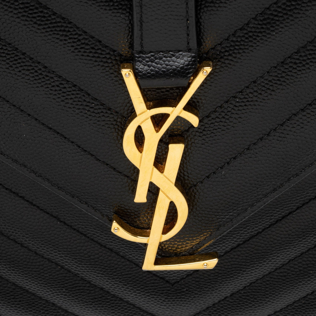 Saint Laurent Matelasse Grain de Poudre Monogram Large Shoulder Bag
