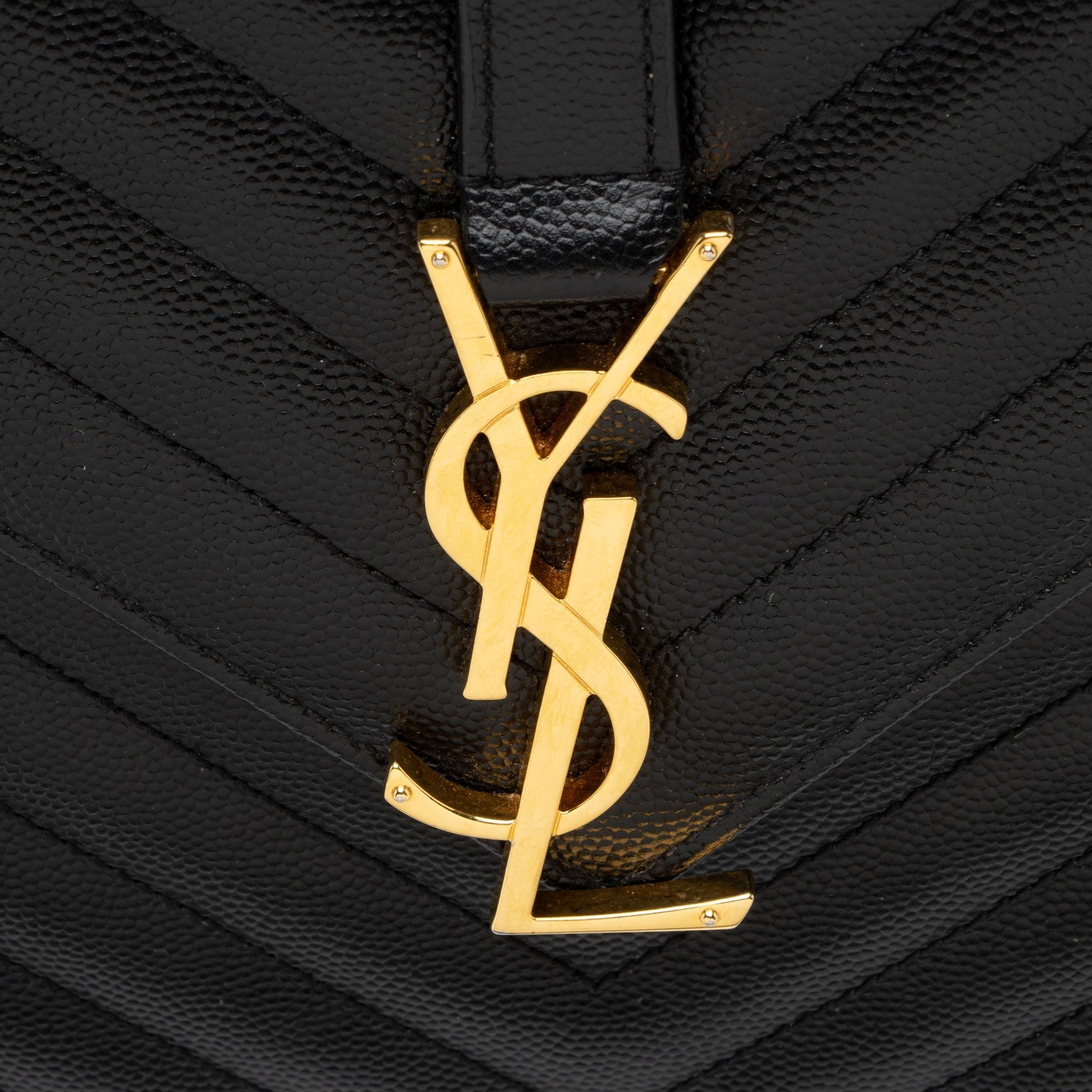 Saint Laurent Matelasse Grain de Poudre Monogram Large Shoulder Bag