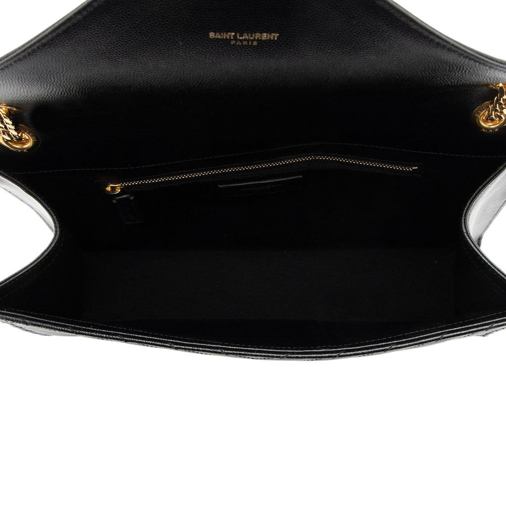 Saint Laurent Matelasse Grain de Poudre Monogram Large Shoulder Bag