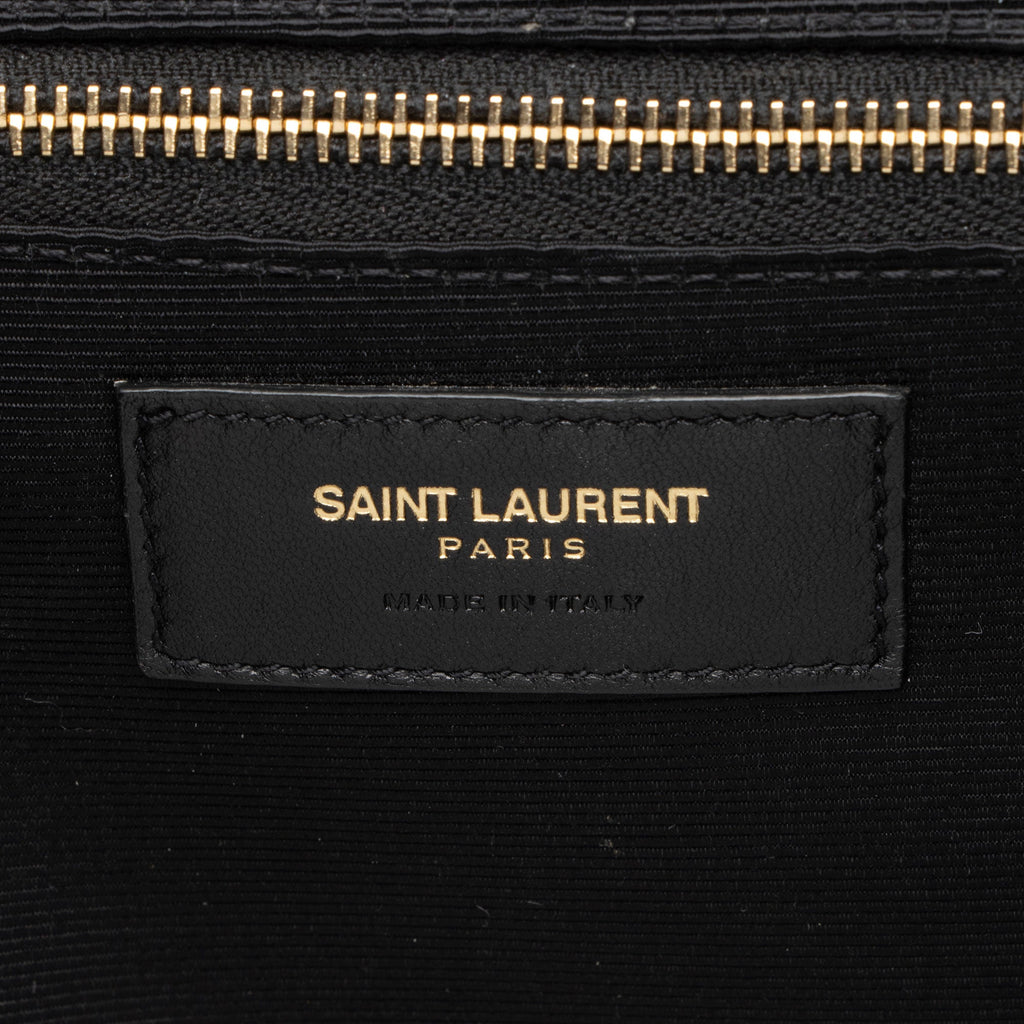 Saint Laurent Matelasse Grain de Poudre Monogram Large Shoulder Bag