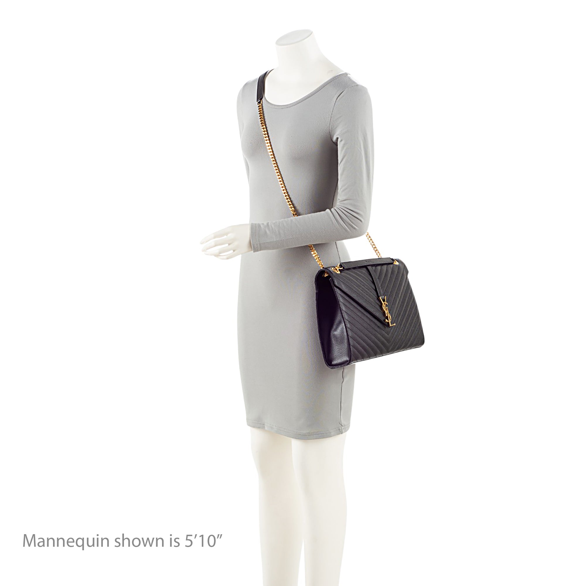 Saint Laurent Matelasse Grain de Poudre Monogram Large Shoulder Bag