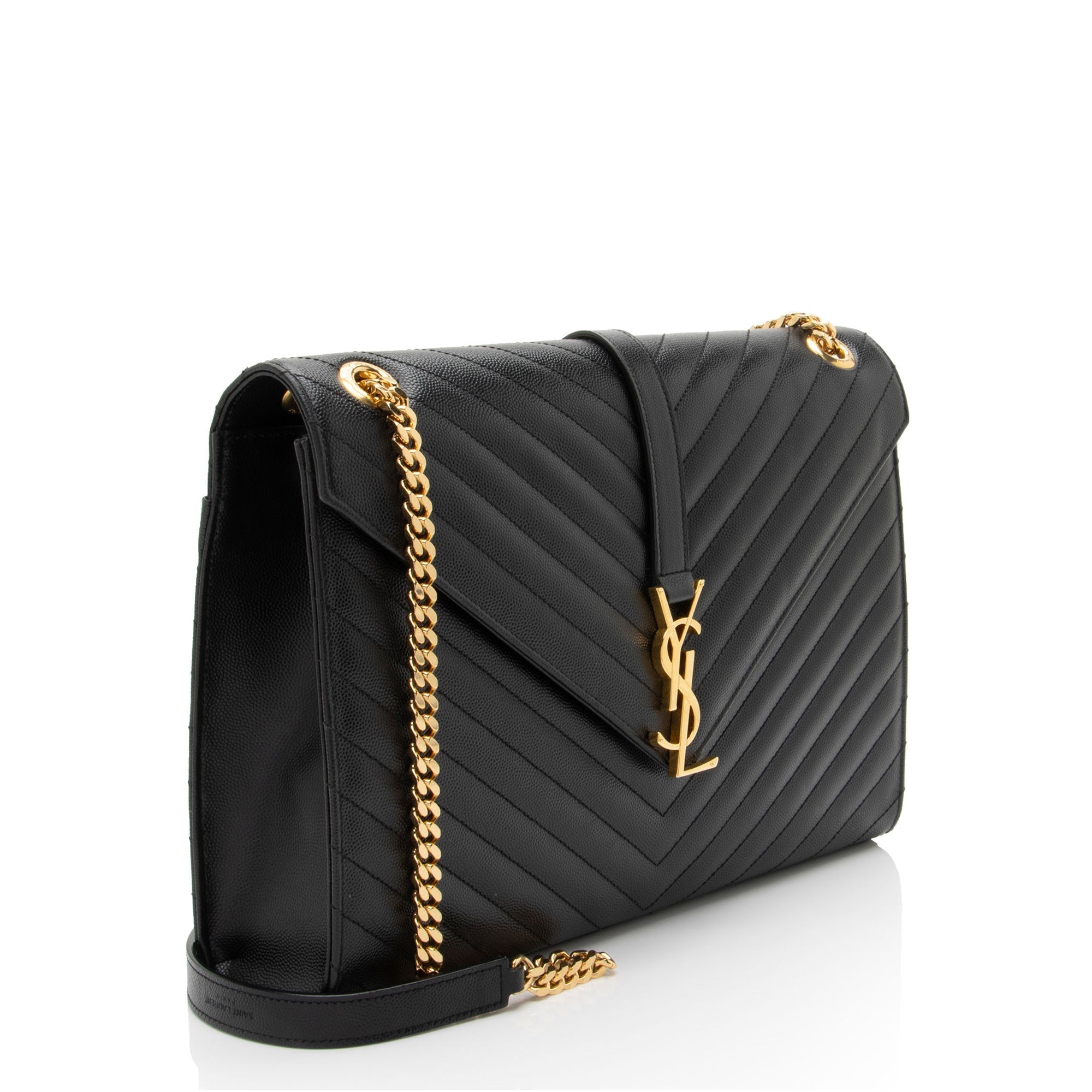 Saint Laurent Matelasse Grain de Poudre Monogram Large Shoulder Bag