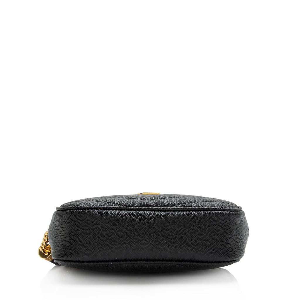 Saint Laurent Matelasse Grain de Poudre Monogram Lou Mini Camera Bag - FINAL SALE (SHF-23811)