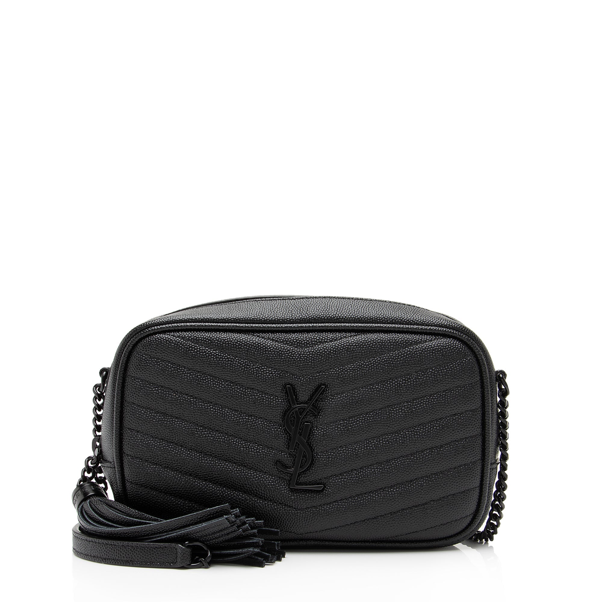 Saint Laurent Matelasse Grain de Poudre Monogram Lou Mini Camera Bag (SHF-23500)