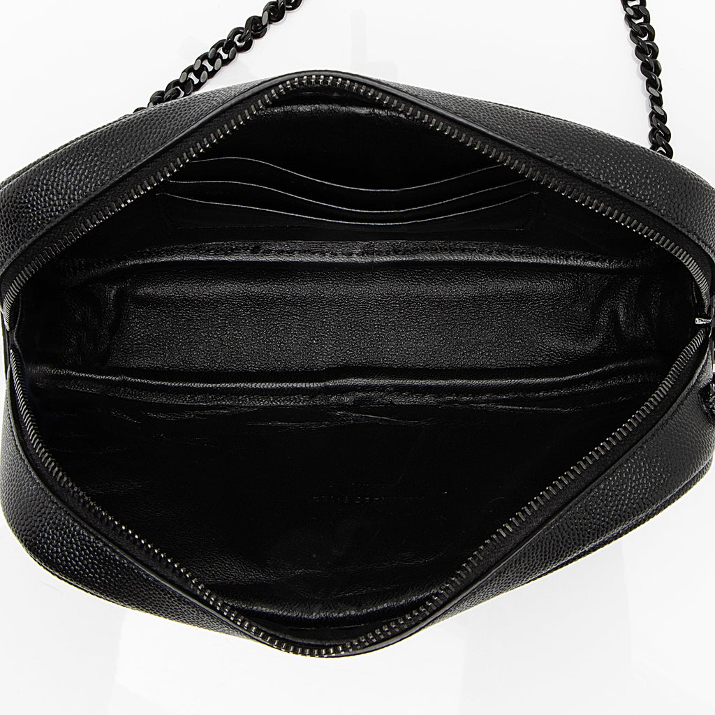 Saint Laurent Matelasse Grain de Poudre Monogram Lou Mini Camera Bag (SHF-23500)