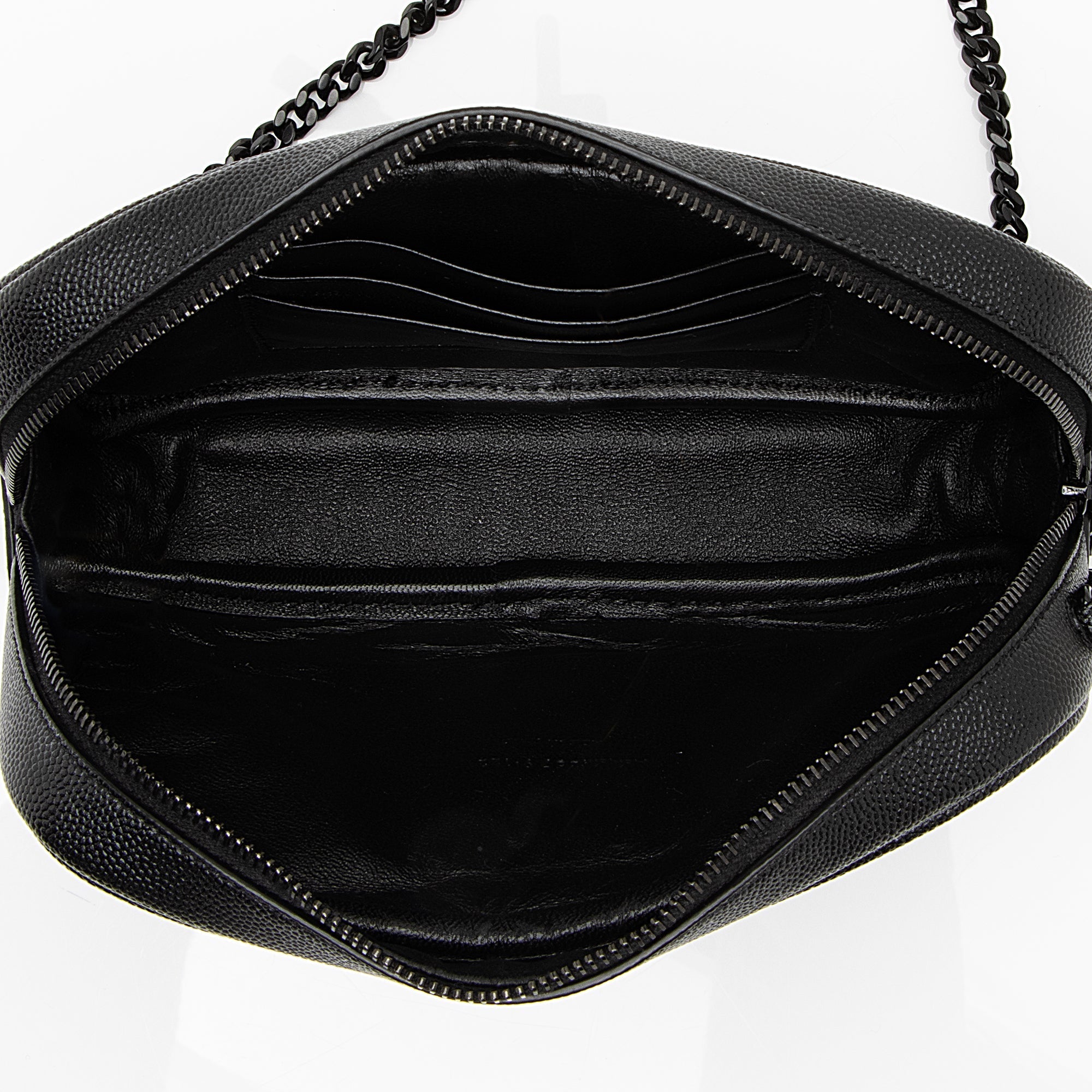 Saint Laurent Matelasse Grain de Poudre Monogram Lou Mini Camera Bag (SHF-23500)
