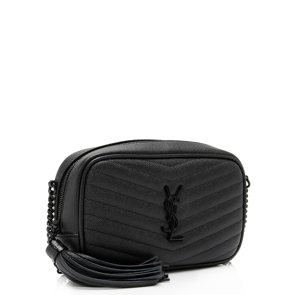 Saint Laurent Matelasse Grain de Poudre Monogram Lou Mini Camera Bag (SHF-23500)