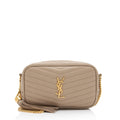 Saint Laurent Matelasse Grain de Poudre Monogram Lou Mini Camera Bag (SHF-T7Shs9)