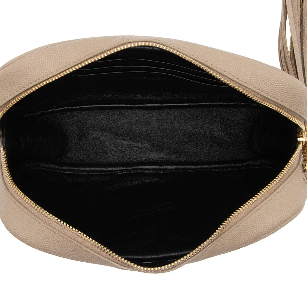 Saint Laurent Matelasse Grain de Poudre Monogram Lou Mini Camera Bag (SHF-T7Shs9)