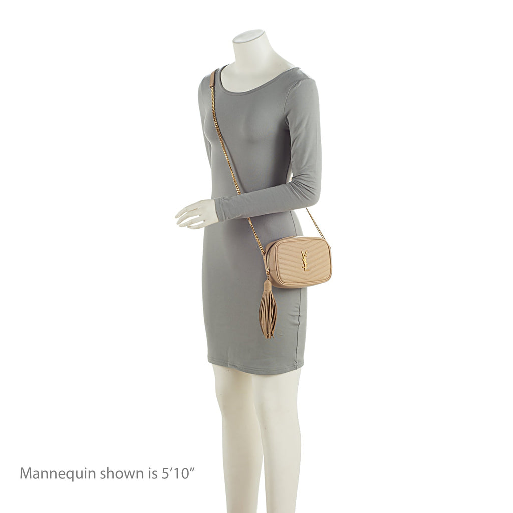 Saint Laurent Matelasse Grain de Poudre Monogram Lou Mini Camera Bag (SHF-e52Zwb)