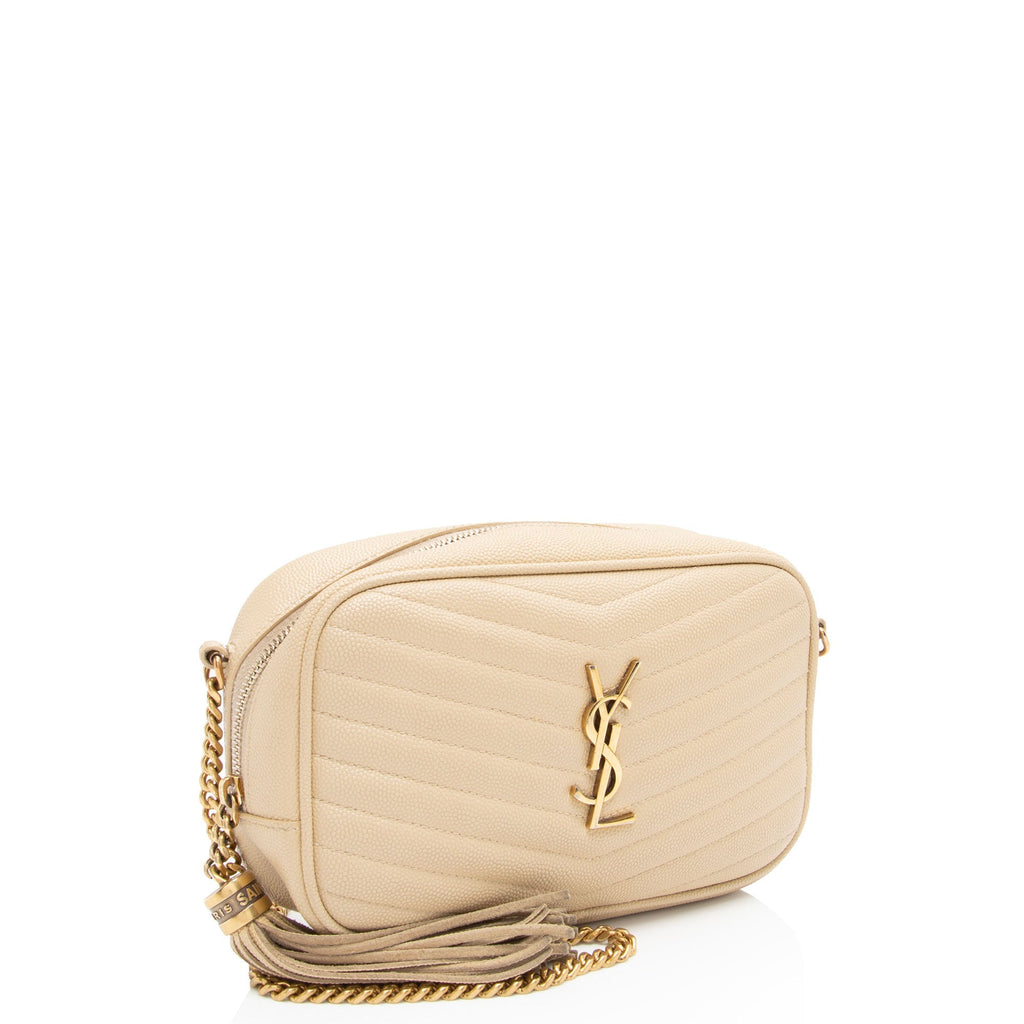 Saint Laurent Matelasse Grain de Poudre Monogram Lou Mini Camera Bag (SHF-e52Zwb)
