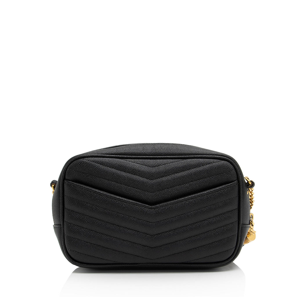 Saint Laurent Matelasse Grain de Poudre Monogram Lou Mini Camera Bag (SHF-mLGuHp)