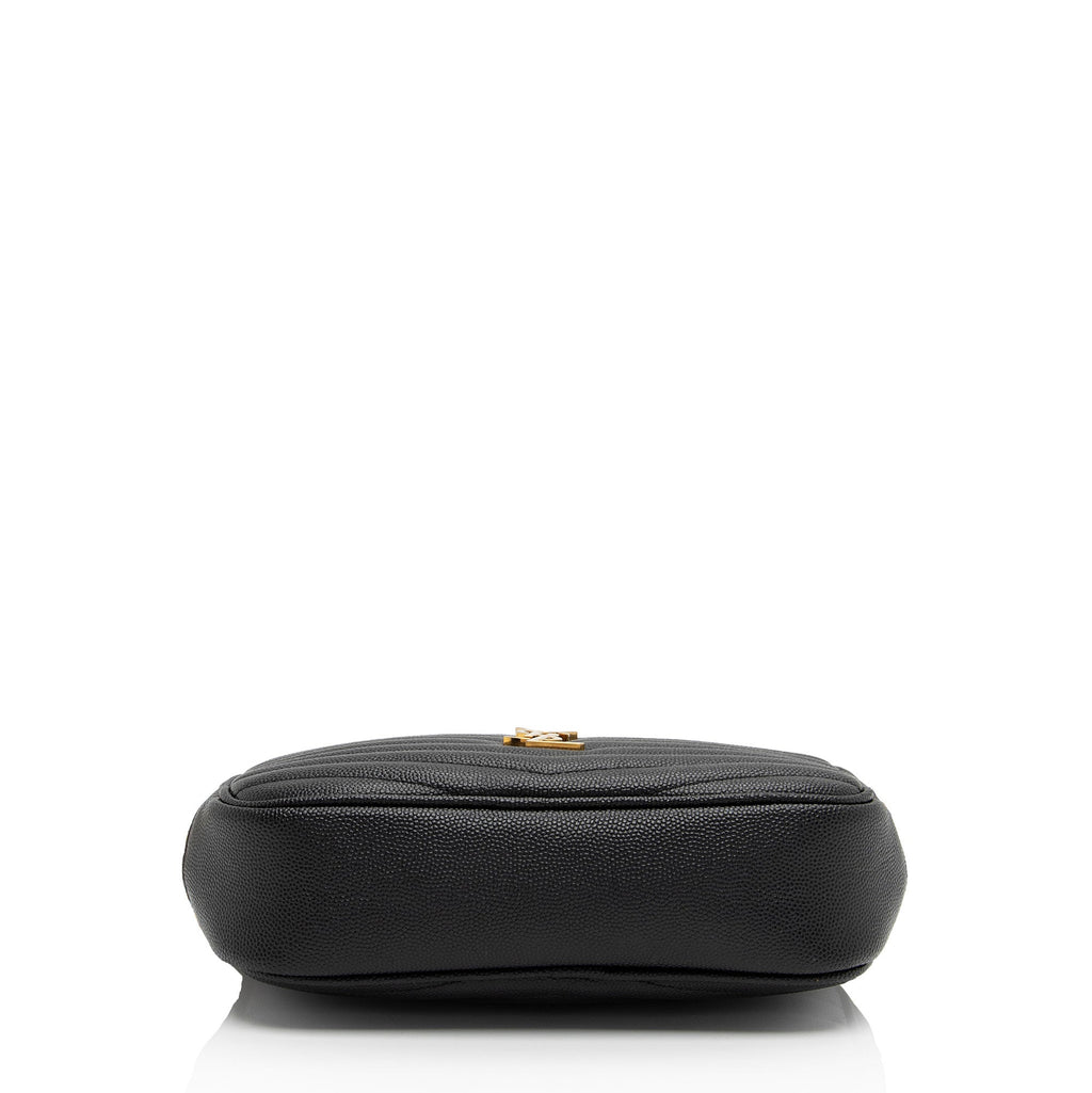 Saint Laurent Matelasse Grain de Poudre Monogram Lou Mini Camera Bag (SHF-mLGuHp)