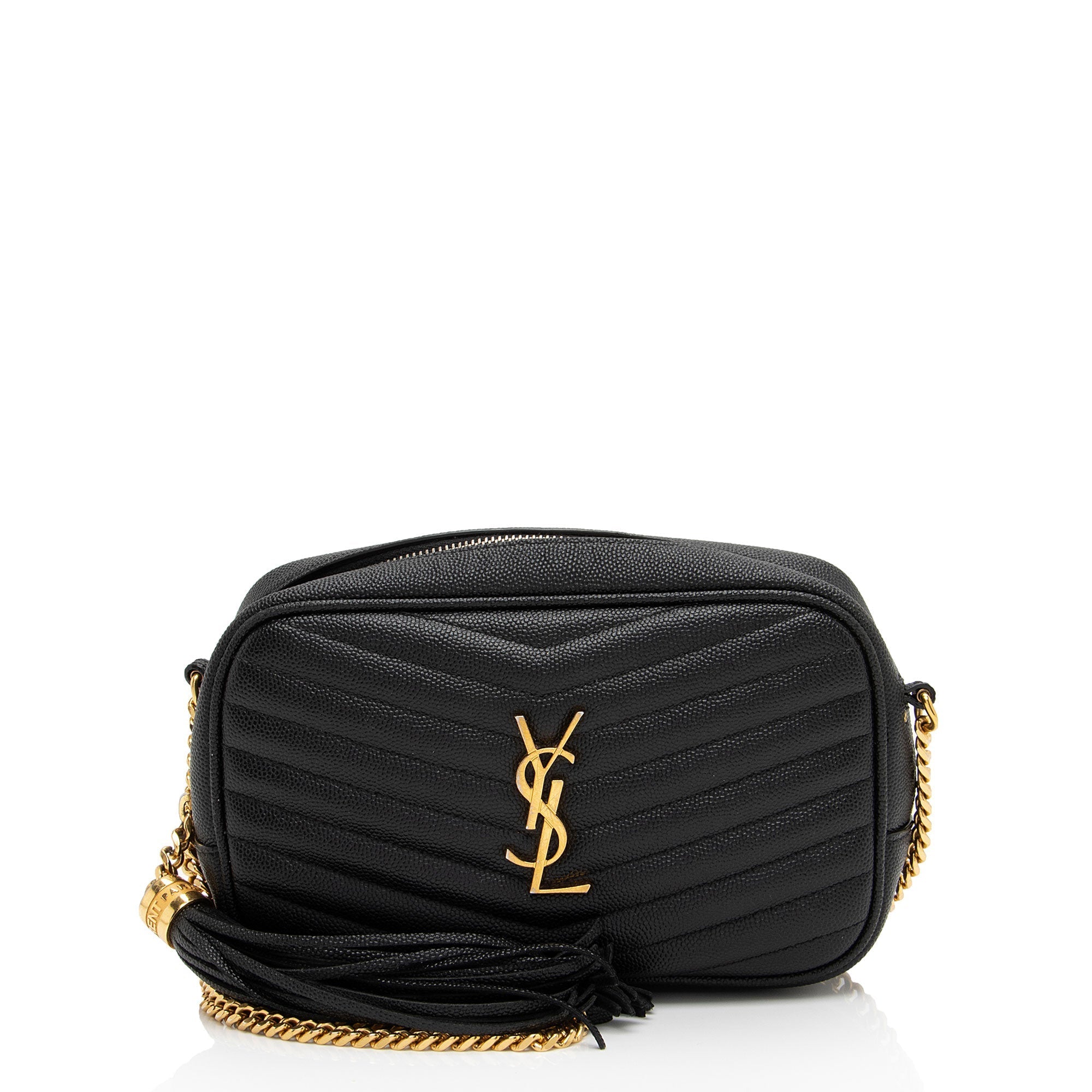 Saint Laurent Matelasse Grain de Poudre Monogram Lou Mini Camera Bag (SHF-mLGuHp)