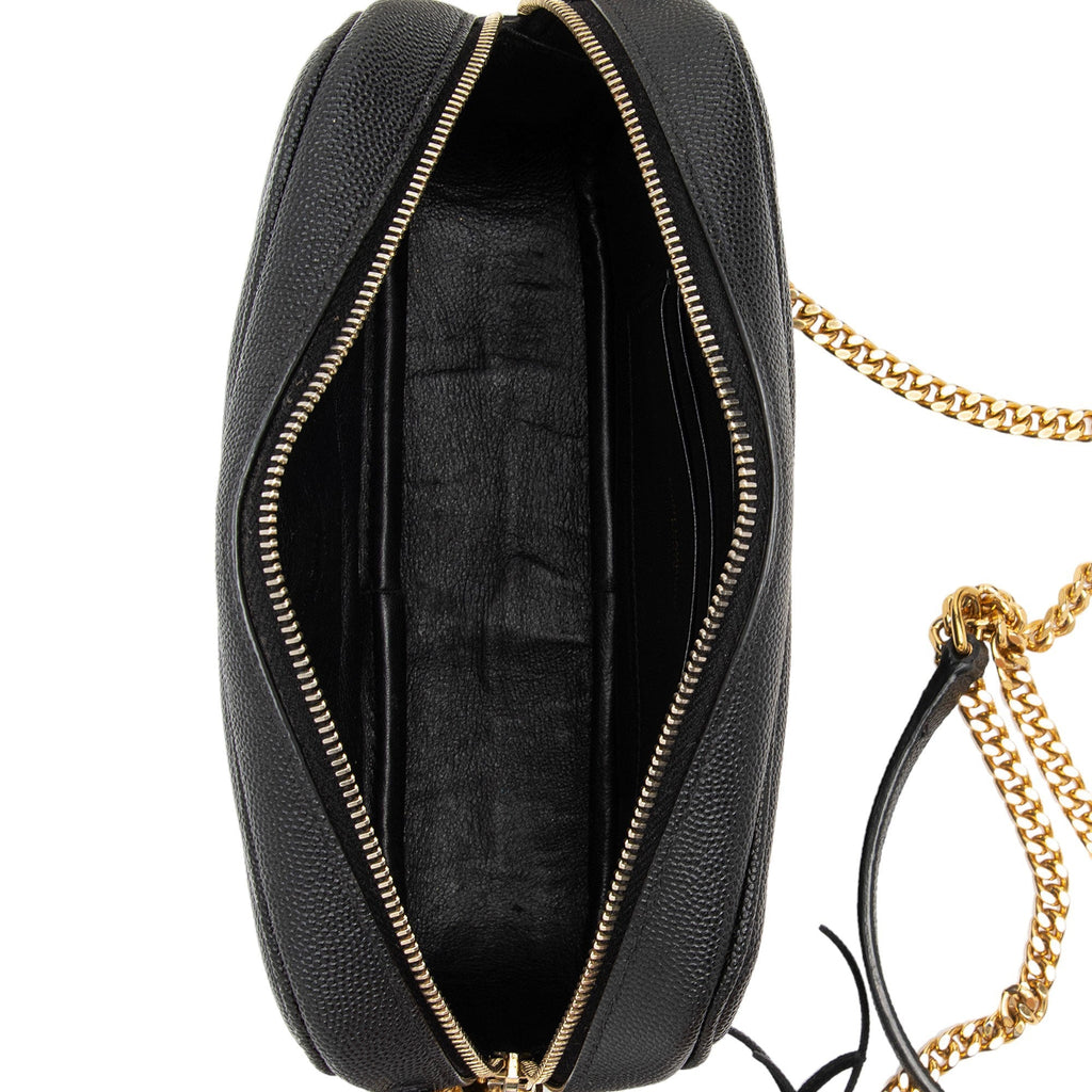 Saint Laurent Matelasse Grain de Poudre Monogram Lou Mini Camera Bag (SHF-mLGuHp)