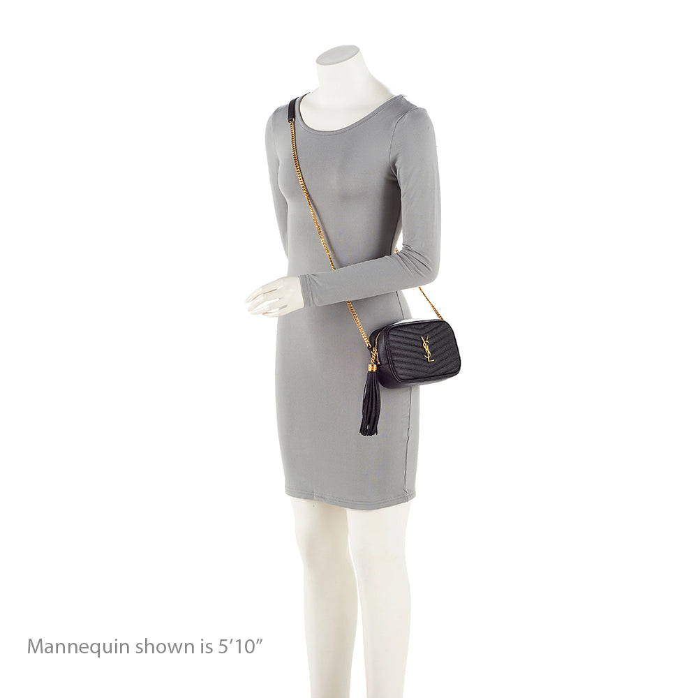 Saint Laurent Matelasse Grain de Poudre Monogram Lou Mini Camera Bag (SHF-mLGuHp)
