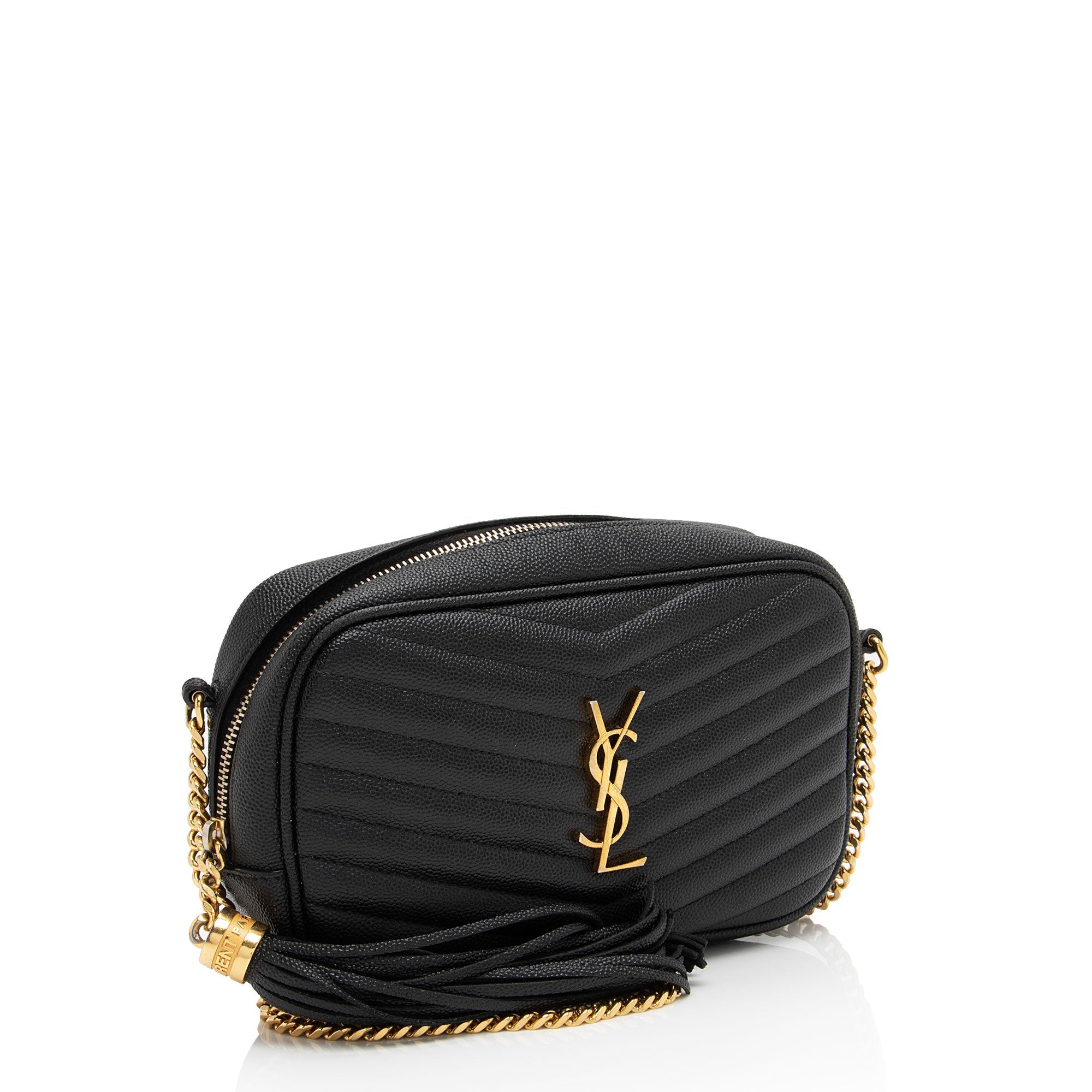 Saint Laurent Matelasse Grain de Poudre Monogram Lou Mini Camera Bag (SHF-mLGuHp)