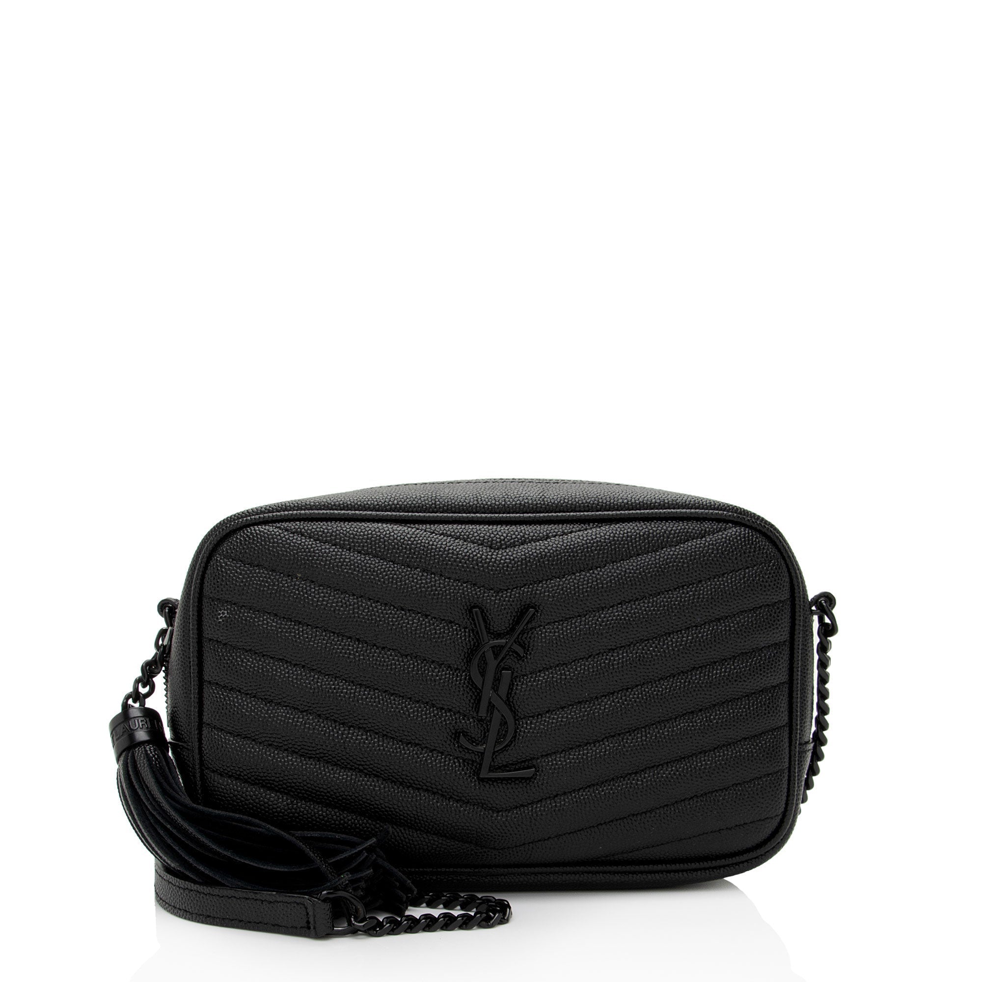 Saint Laurent Matelasse Grain de Poudre Monogram Lou Mini Camera Bag (SHF-CGmBSW)