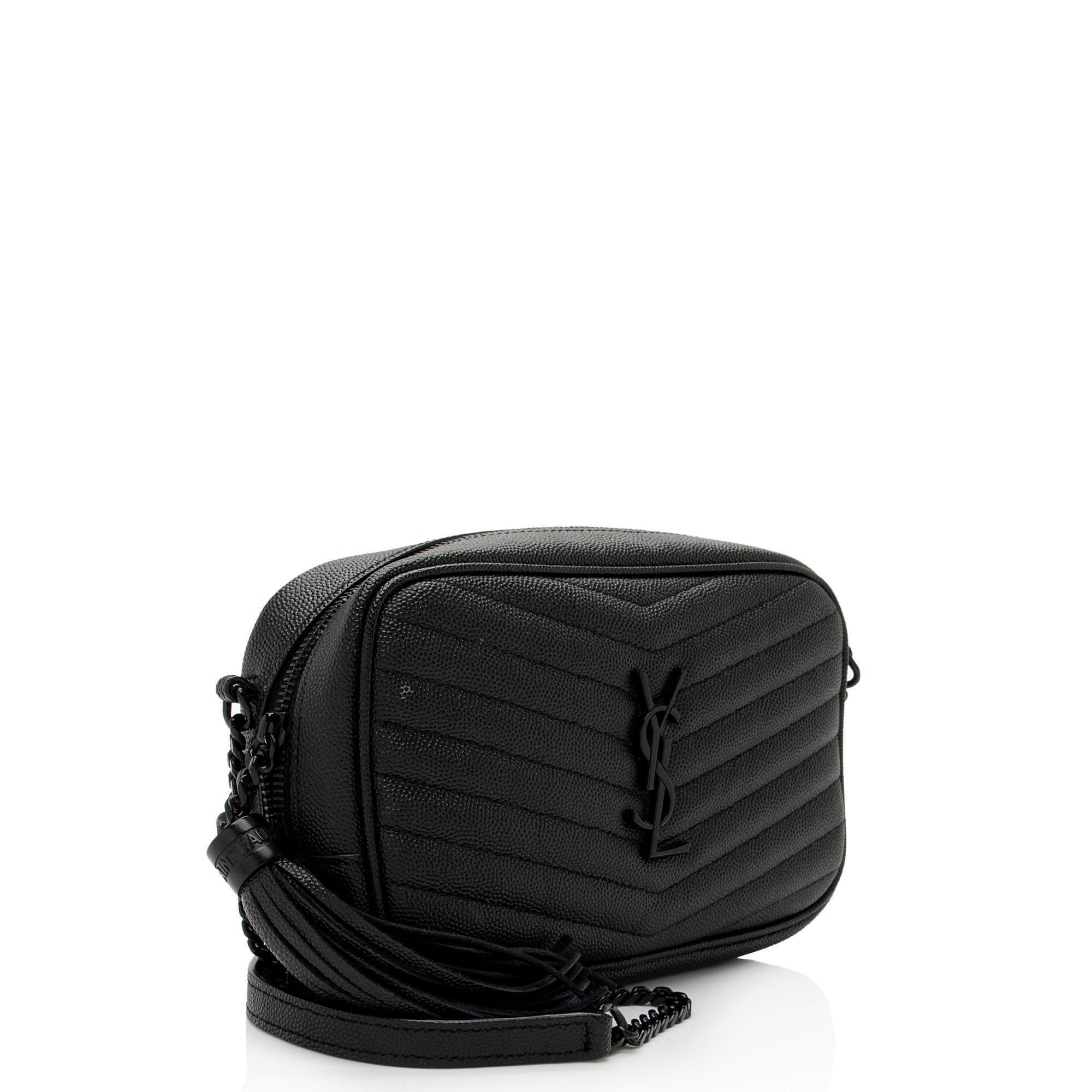 Saint Laurent Matelasse Grain de Poudre Monogram Lou Mini Camera Bag (SHF-CGmBSW)