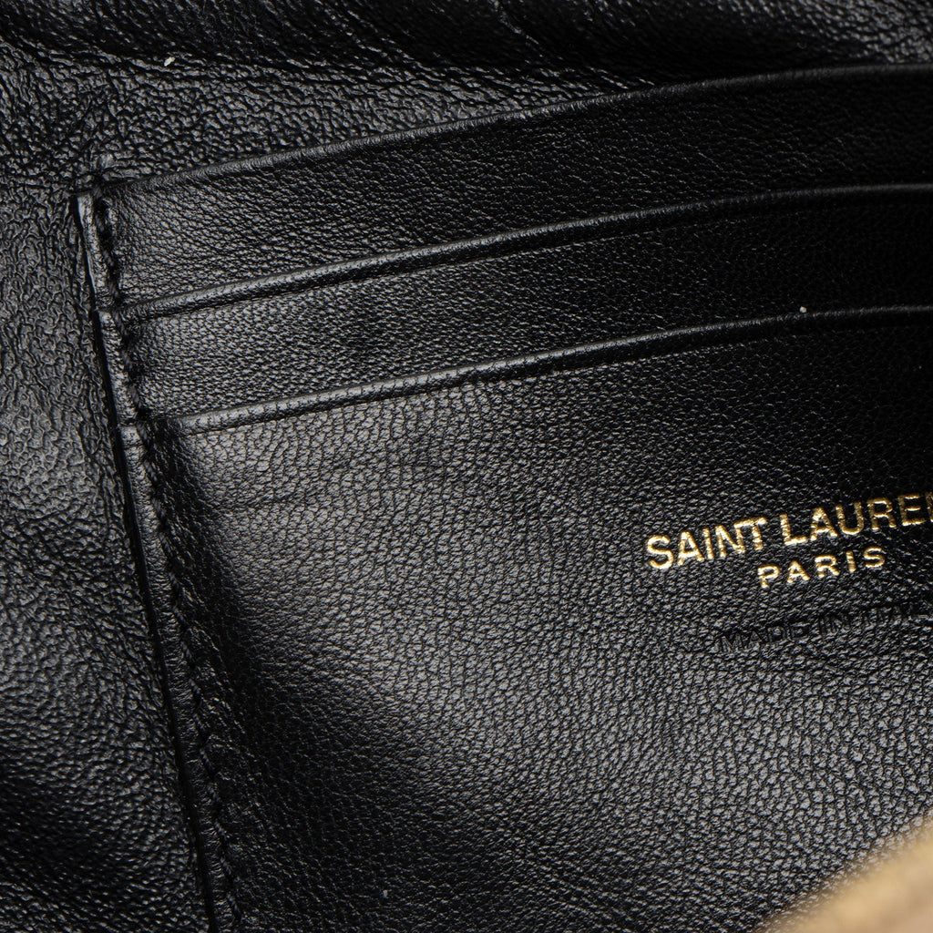 Saint Laurent Matelasse Grain de Poudre Monogram Lou Mini Camera Bag (SHF-uheDKF)