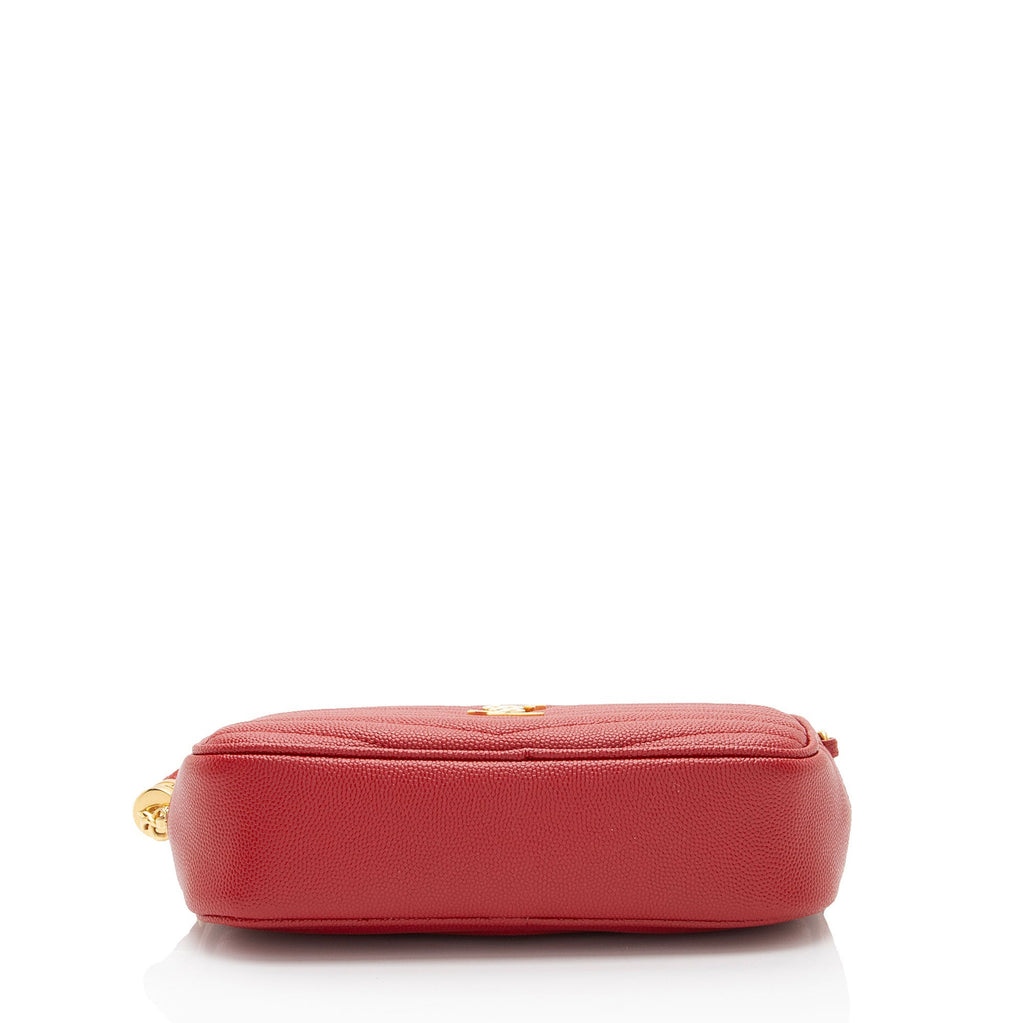 Saint Laurent Matelasse Grain de Poudre Monogram Lou Mini Camera Bag (SHF-QnSMbT)