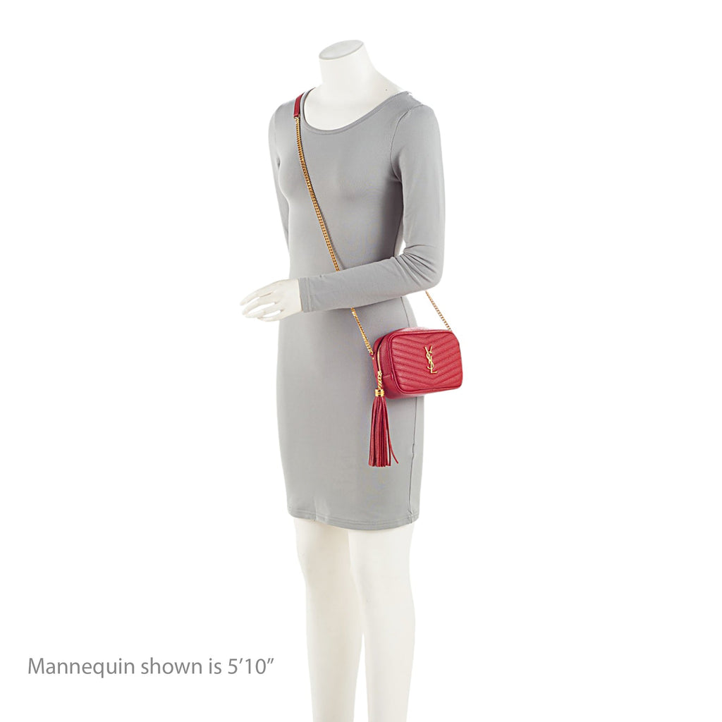 Saint Laurent Matelasse Grain de Poudre Monogram Lou Mini Camera Bag (SHF-QnSMbT)