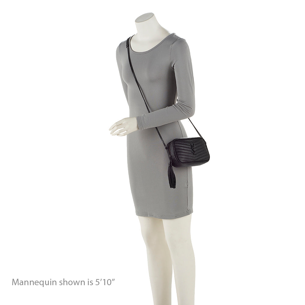Saint Laurent Matelasse Grain de Poudre Monogram Lou Mini Camera Bag (SHF-UkqO9o)