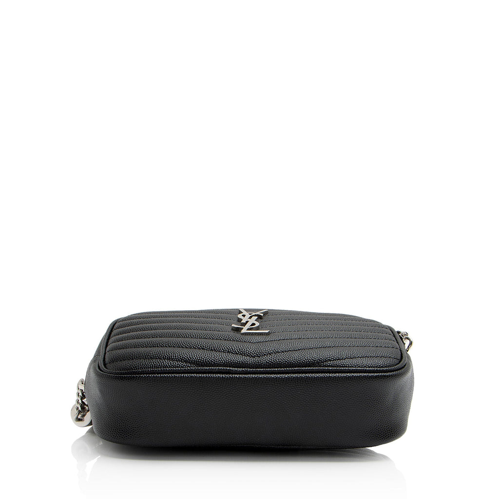 Saint Laurent Matelasse Grain de Poudre Monogram Lou Mini Camera Bag
