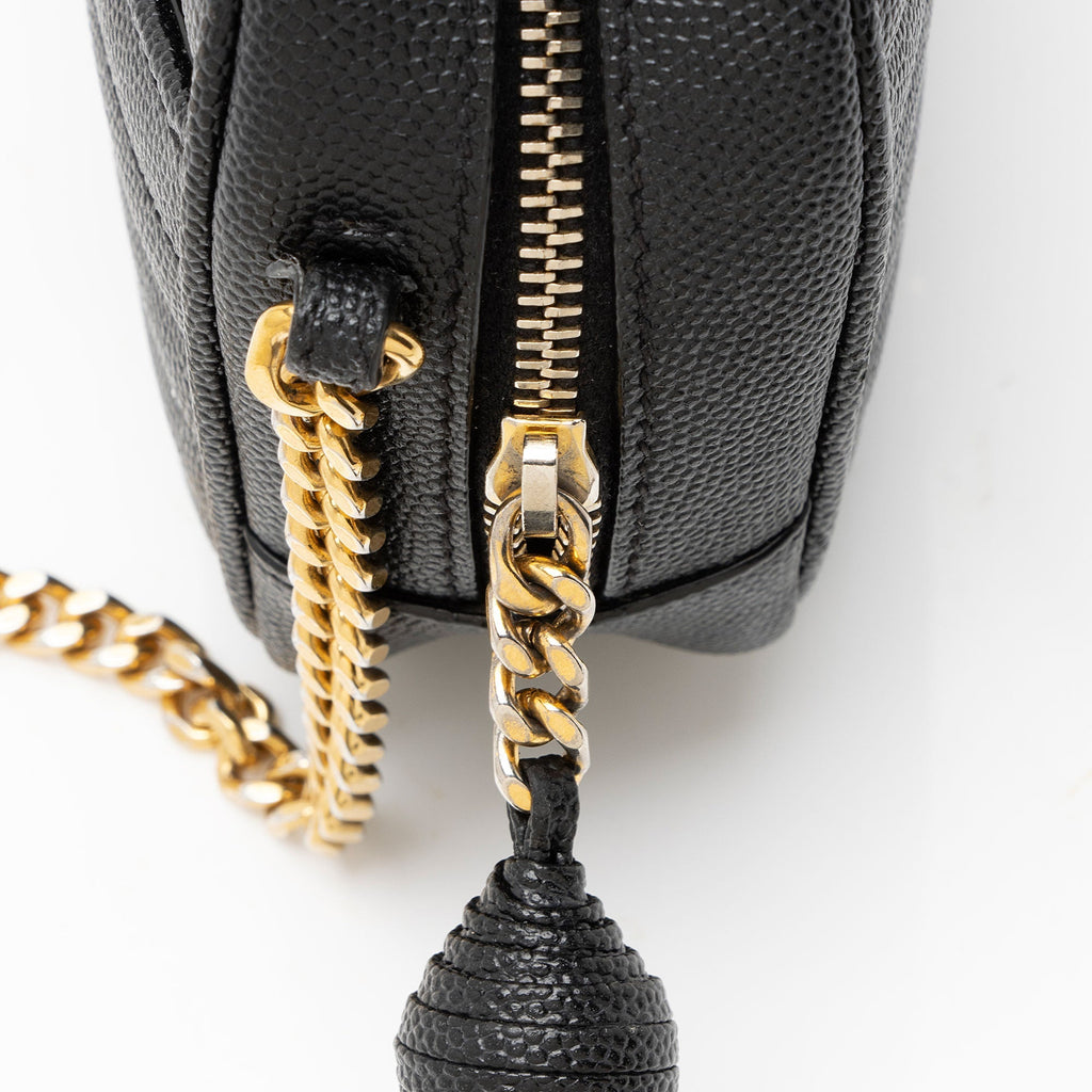 Saint Laurent Matelasse Grain de Poudre Monogram Lou Mini Camera Bag