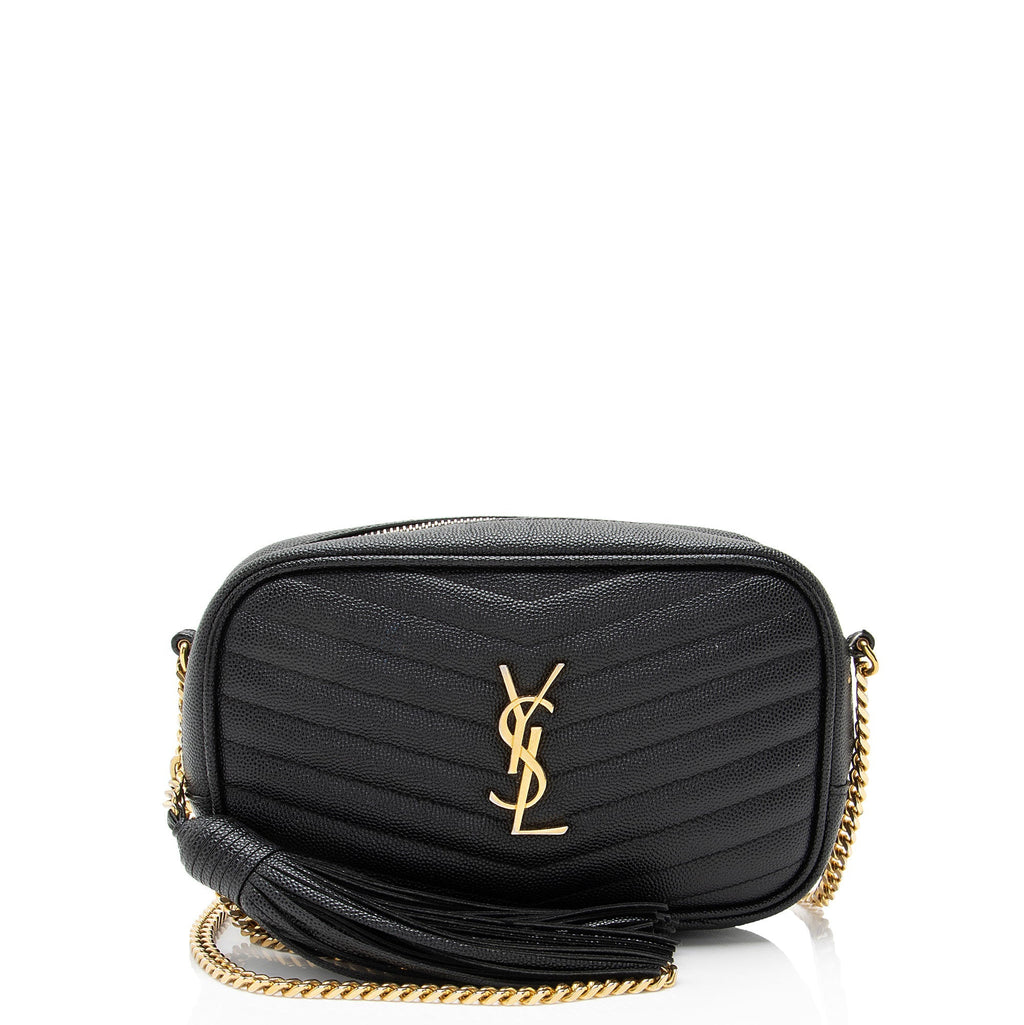 Saint Laurent Matelasse Grain de Poudre Monogram Lou Mini Camera Bag