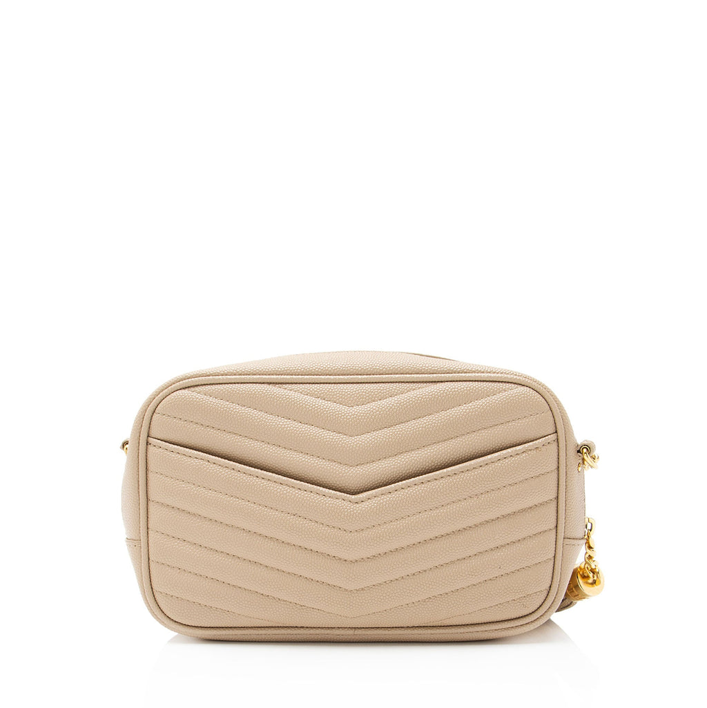 Saint Laurent Matelasse Grain de Poudre Monogram Lou Mini Camera Bag