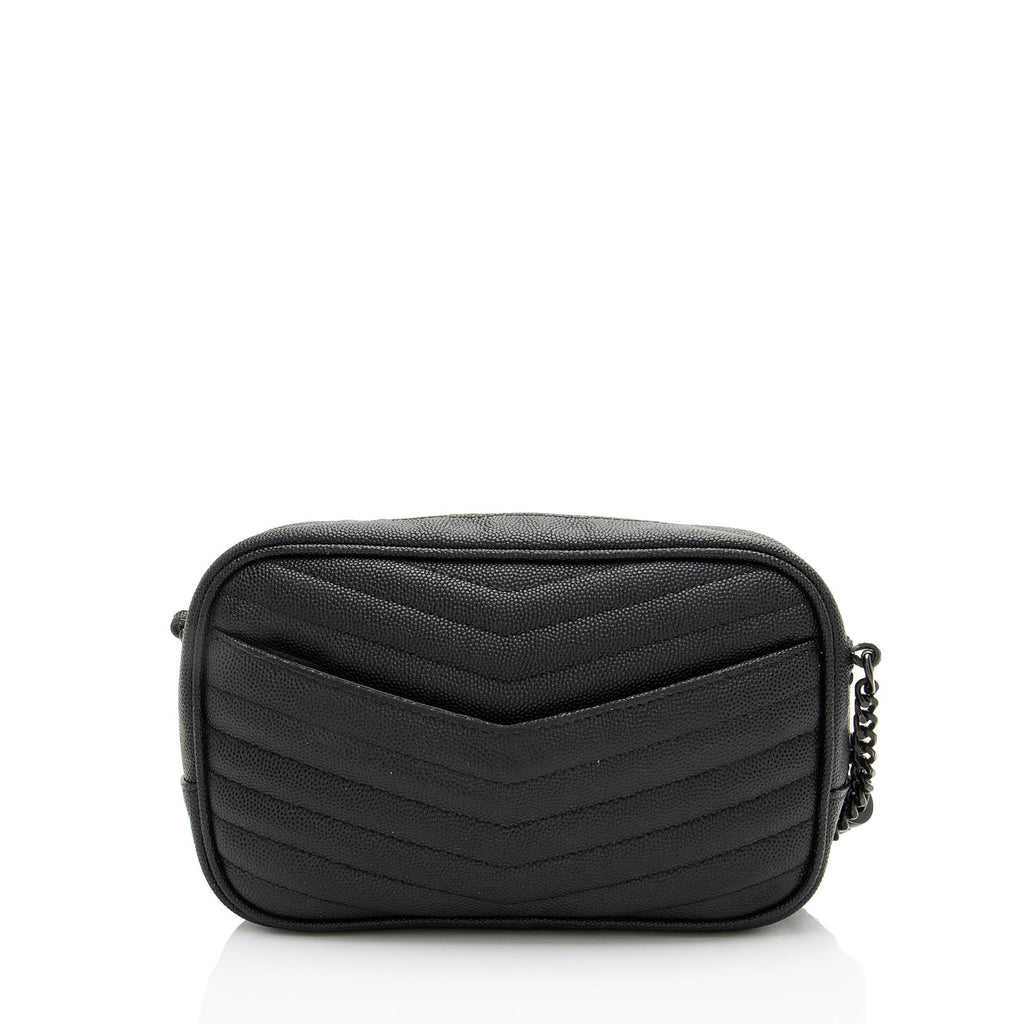 Saint Laurent Matelasse Grain de Poudre Monogram Lou Mini Camera Bag