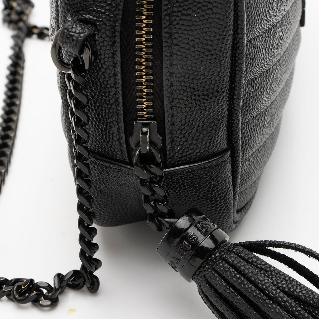 Saint Laurent Matelasse Grain de Poudre Monogram Lou Mini Camera Bag