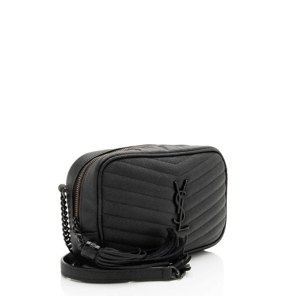Saint Laurent Matelasse Grain de Poudre Monogram Lou Mini Camera Bag