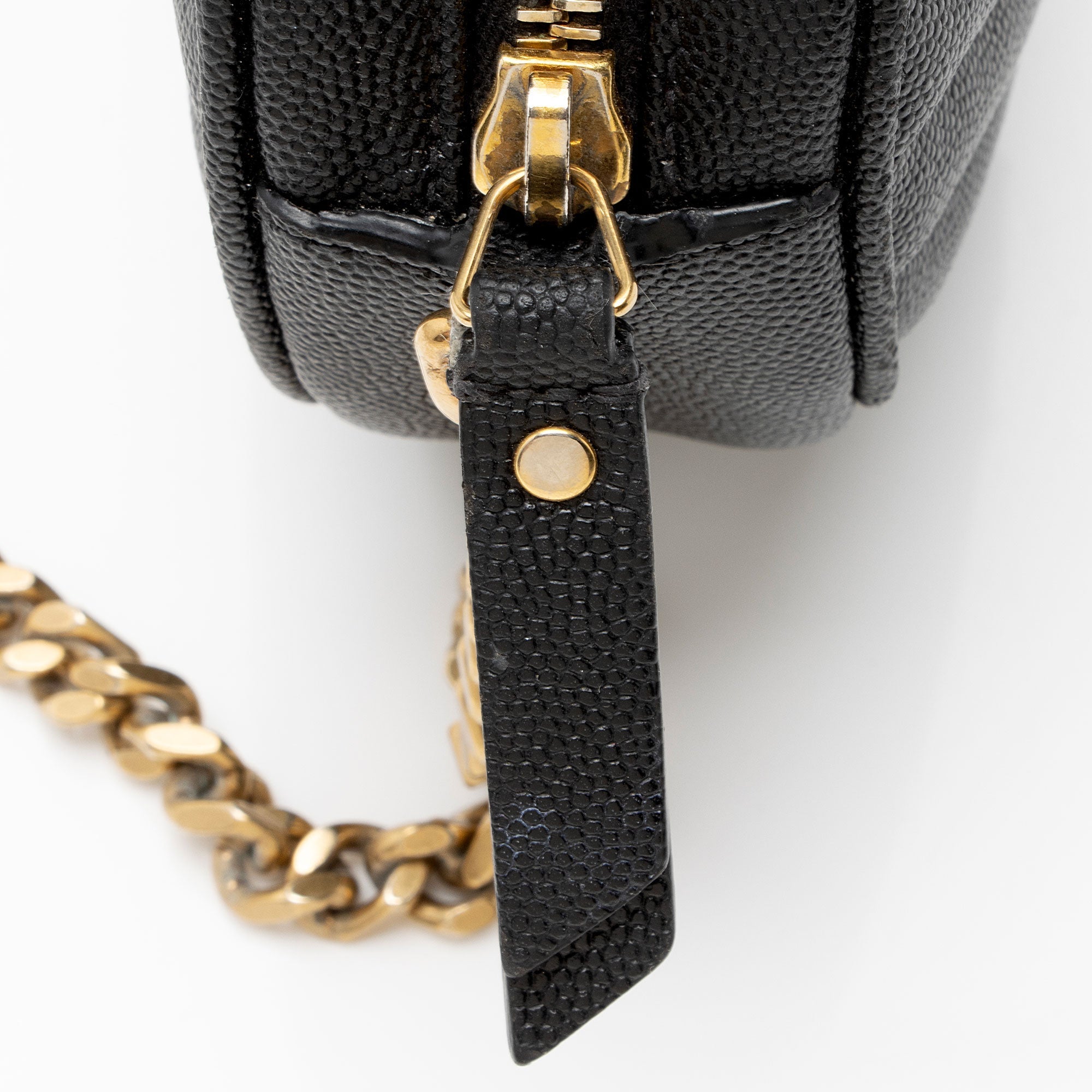 Saint Laurent Matelasse Grain de Poudre Monogram Vinyle Round Camera Bag - FINAL SALE