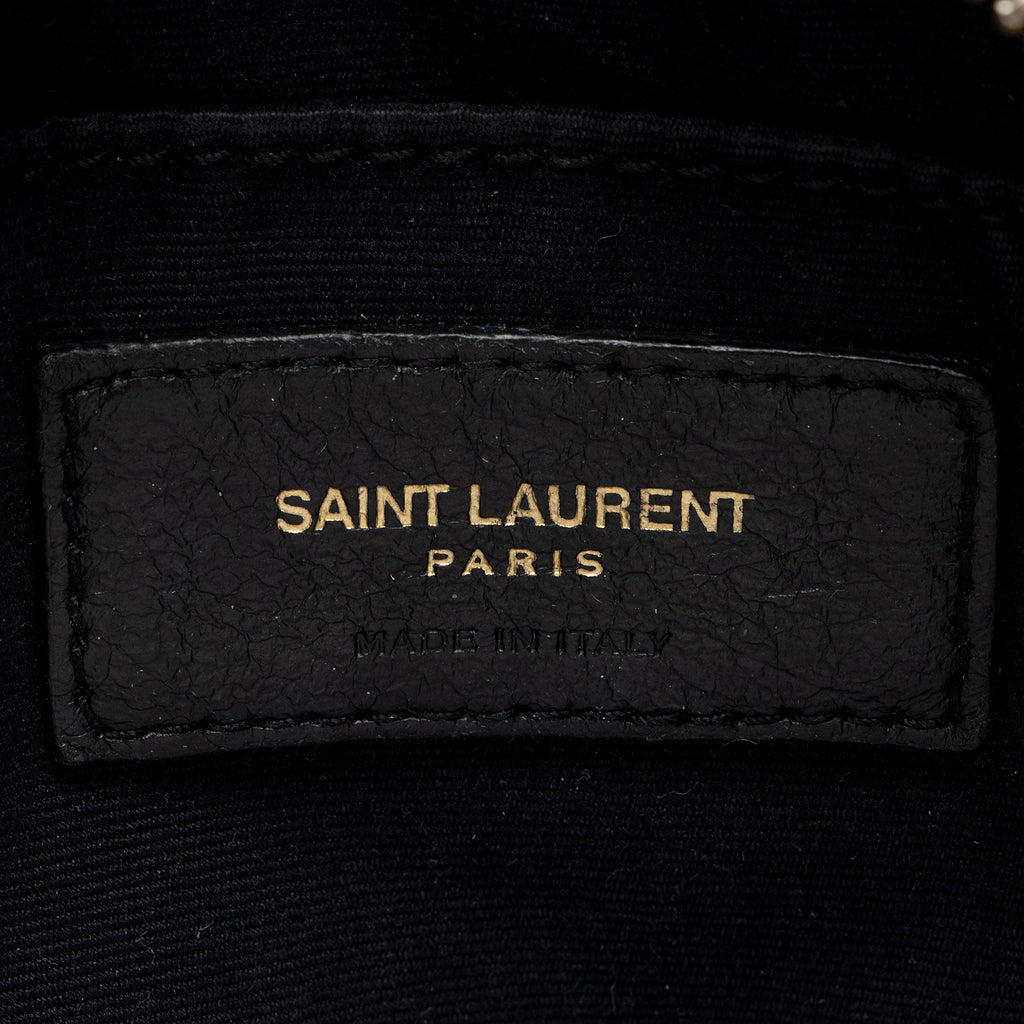 Saint Laurent Matelasse Grain de Poudre Monogram Vinyle Round Camera Bag - FINAL SALE