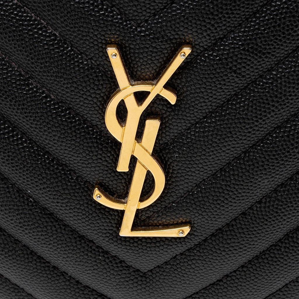 Saint Laurent Matelasse Grain de Poudre Monogram Vinyle Round Camera Bag - FINAL SALE