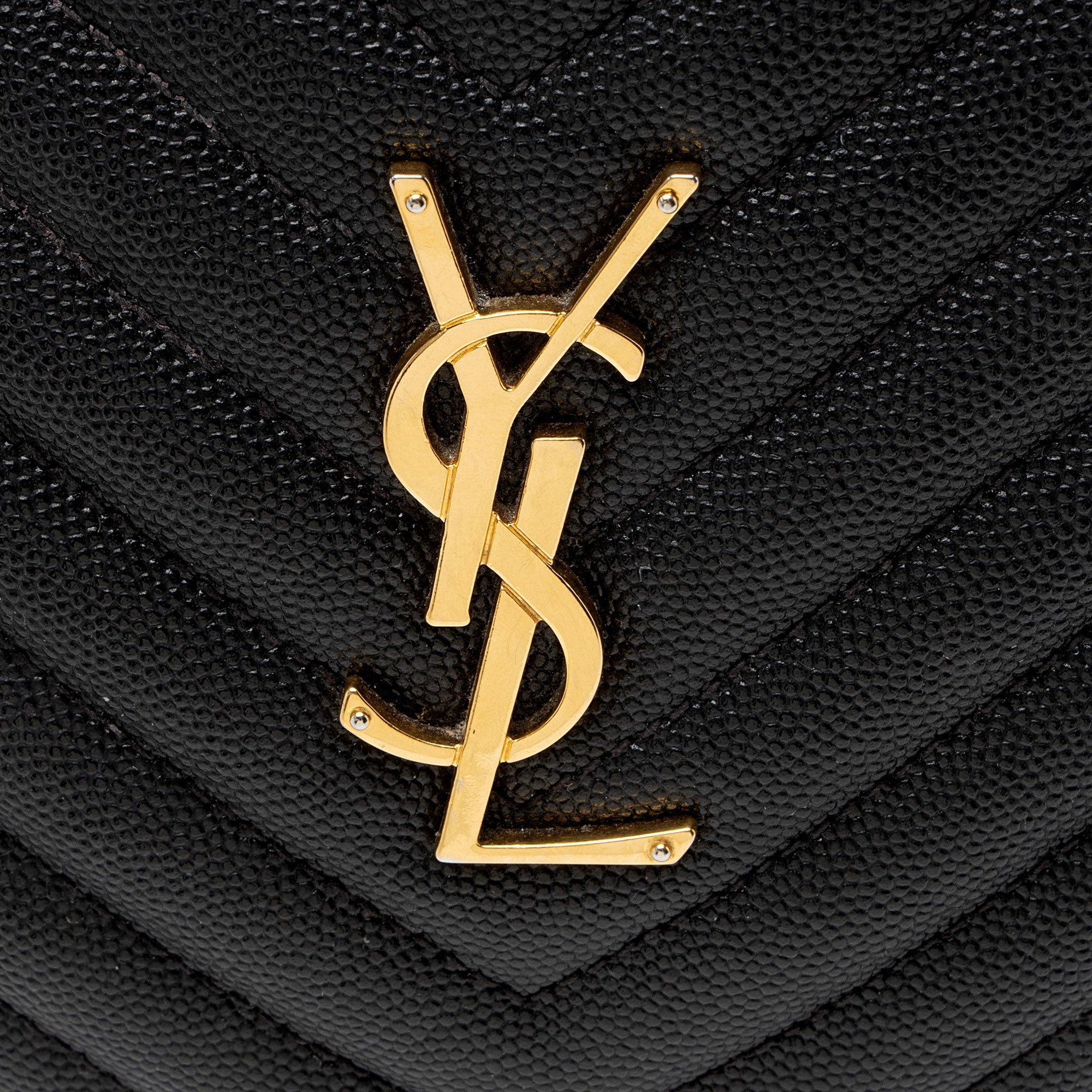 Saint Laurent Matelasse Grain de Poudre Monogram Vinyle Round Camera Bag - FINAL SALE