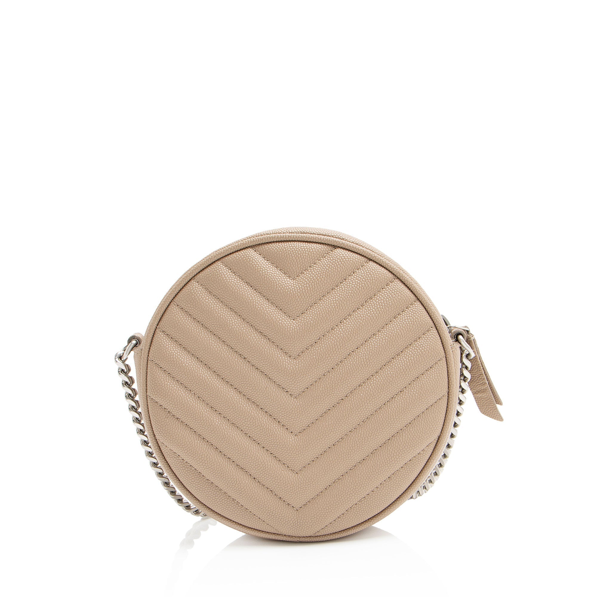 Saint Laurent Matelasse Grain de Poudre Monogram Vinyle Round Camera Bag