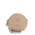 Saint Laurent Matelasse Grain de Poudre Monogram Vinyle Round Camera Bag