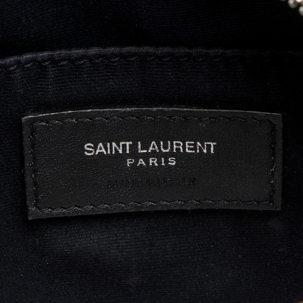 Saint Laurent Matelasse Grain de Poudre Monogram Vinyle Round Camera Bag