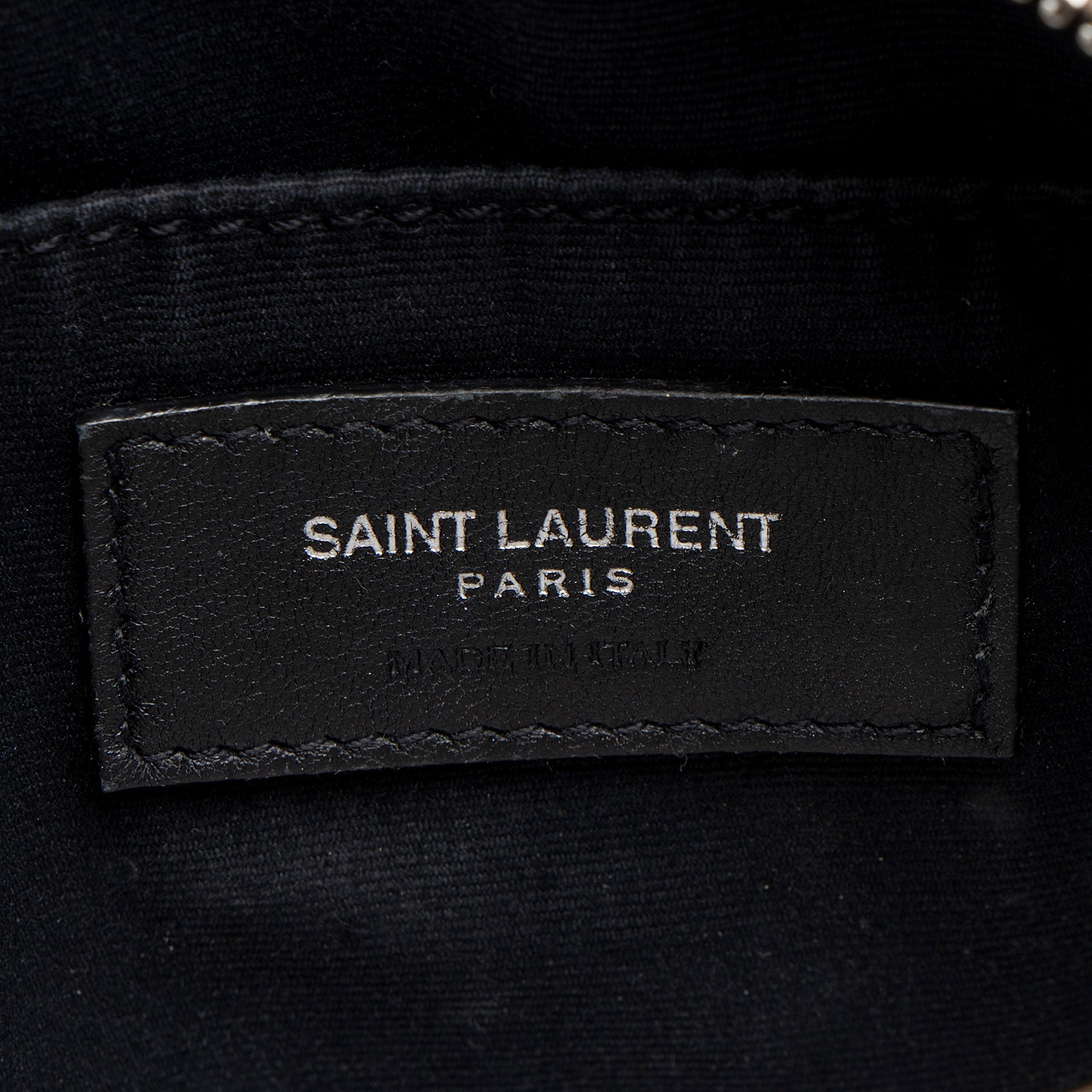 Saint Laurent Matelasse Grain de Poudre Monogram Vinyle Round Camera Bag