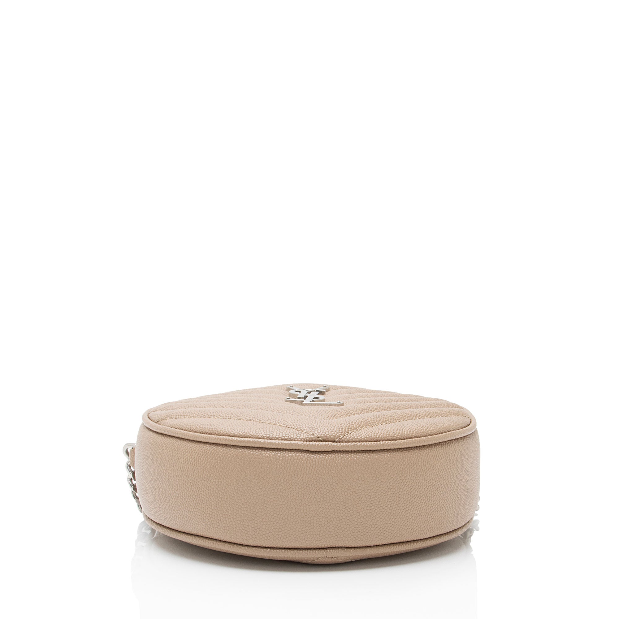 Saint Laurent Matelasse Grain de Poudre Monogram Vinyle Round Camera Bag