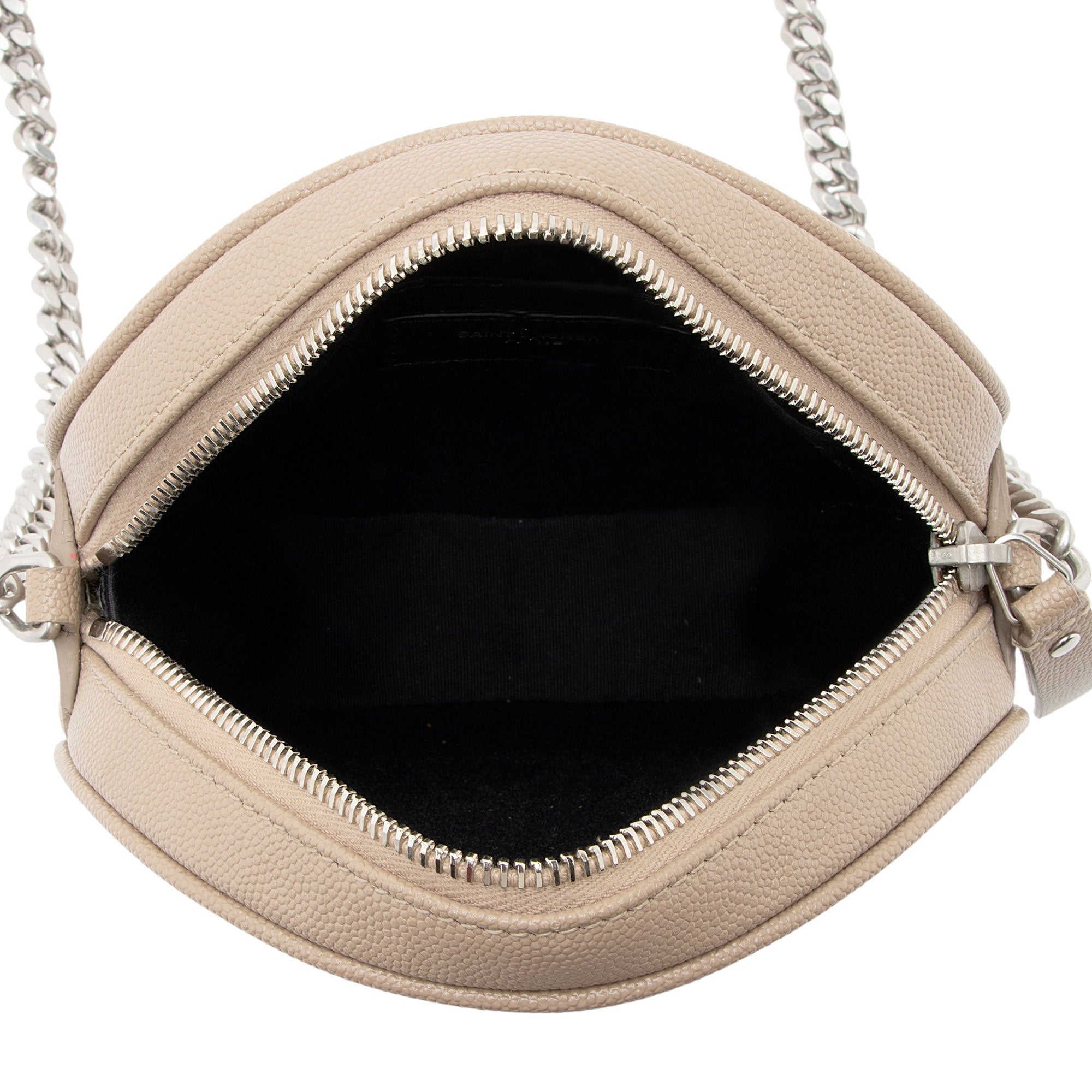 Saint Laurent Matelasse Grain de Poudre Monogram Vinyle Round Camera Bag