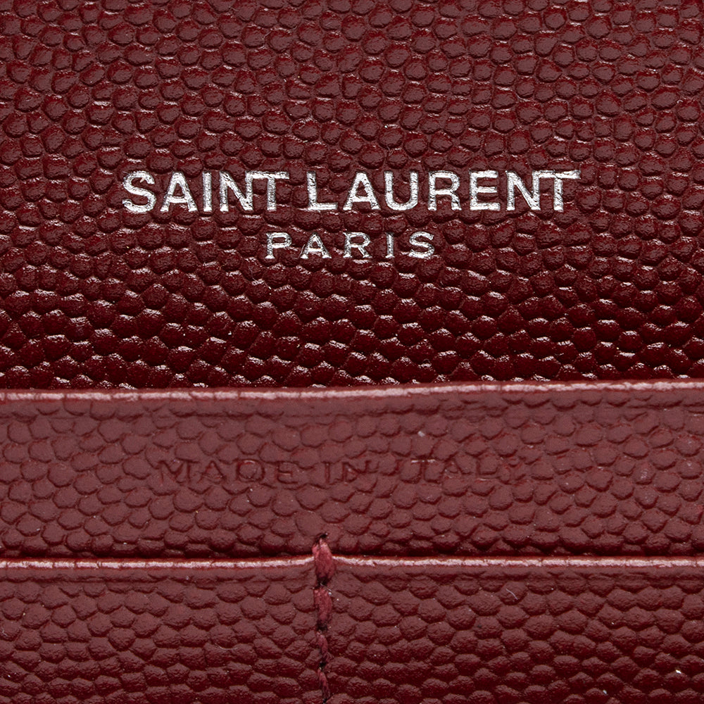Saint Laurent Matelasse Grain de Poudre Monogram Wallet (SHF-18247)