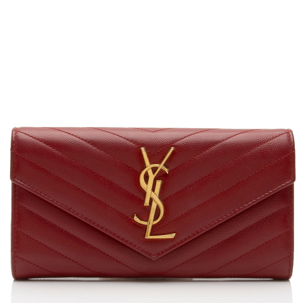 Saint Laurent Matelasse Grain de Poudre Monogram Wallet (SHF-dJjYdi)