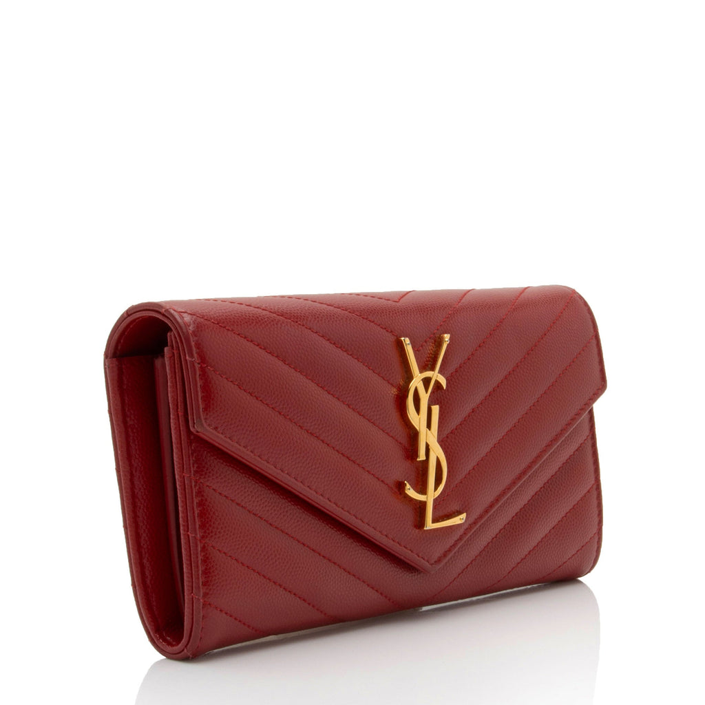 Saint Laurent Matelasse Grain de Poudre Monogram Wallet (SHF-dJjYdi)