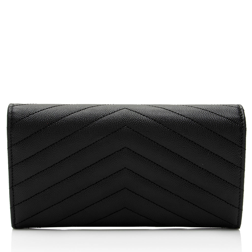 Saint Laurent Matelasse Grain de Poudre Monogram Wallet (SHF-gZz6IY)