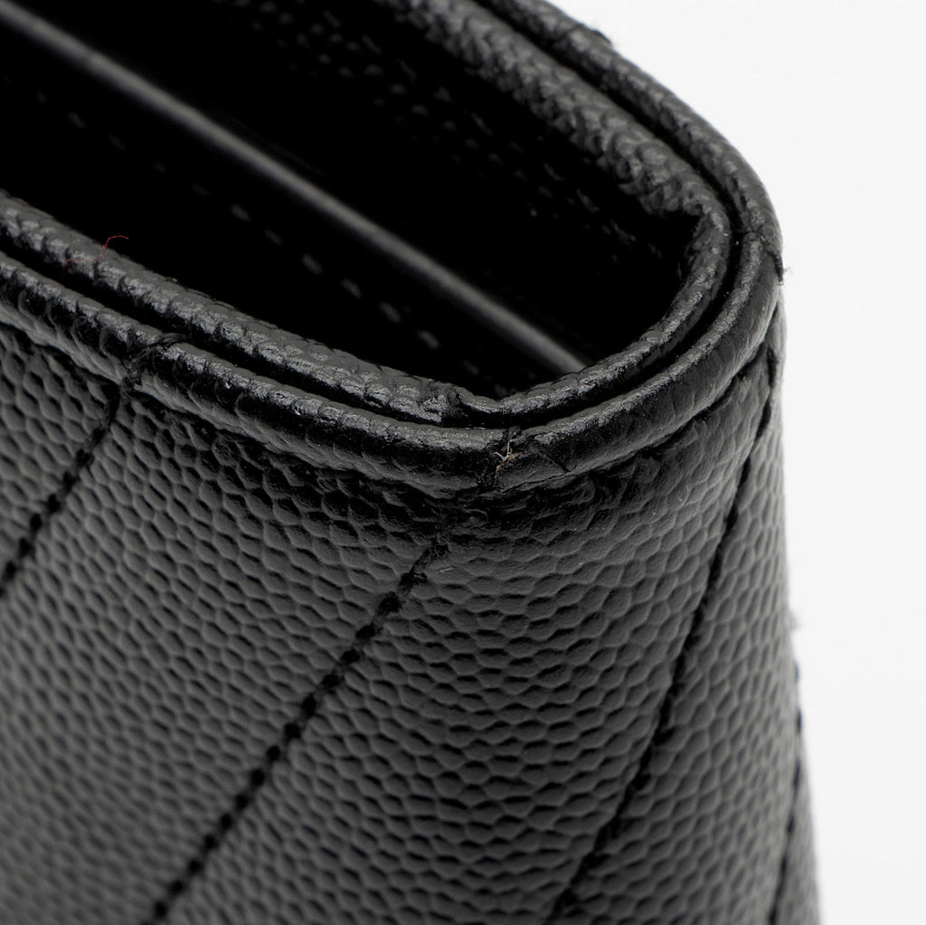 Saint Laurent Matelasse Grain de Poudre Monogram Wallet (SHF-gZz6IY)
